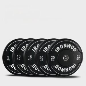 IRONWOD Hand-Grip Rubber Bumper Plates - Black