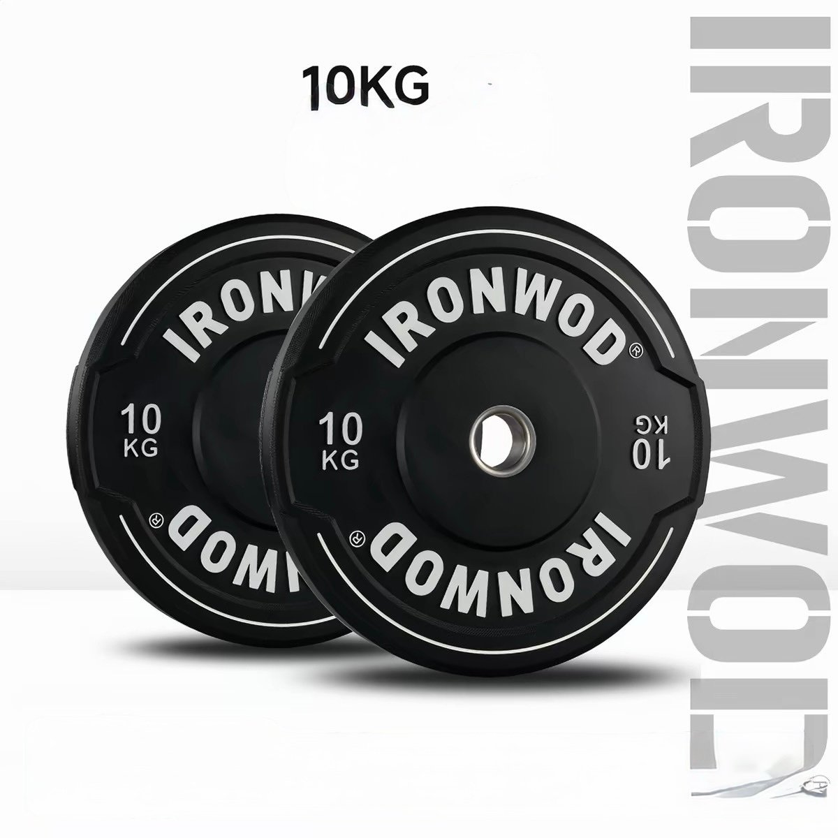 IRONWOD Hand-Grip Rubber Bumper Plates - Black 6 IRONWOD Hand-Grip Rubber Bumper Plates - Black - Image 6